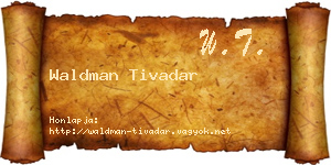 Waldman Tivadar névjegykártya